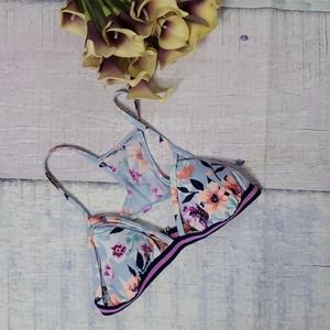 No Boundaries Mesh Racer Back Bikini Top